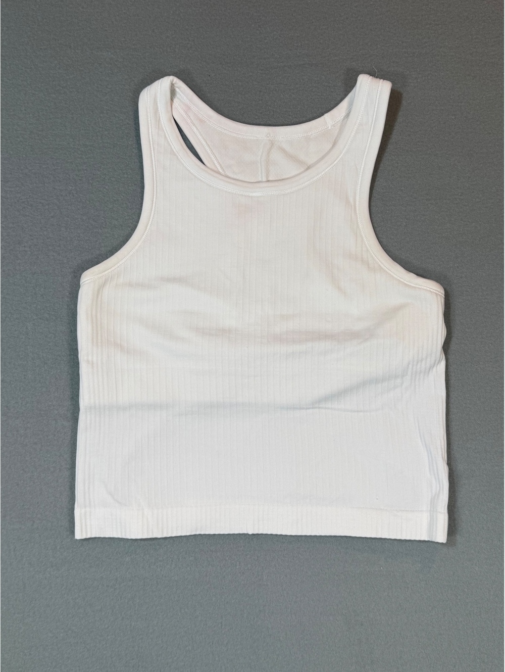 Lululemon White Ebb to Street Cropped Racerback Tank Top SIZE 4